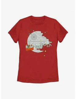 HER Star Wars Christmas Death Star Womens T-Shirt