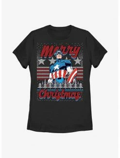 HER Marvel Captain America Christmas Womens T-Shirt
