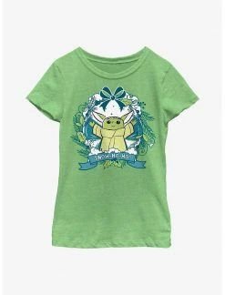 HER Star Wars The Mandalorian Snow Ho Ho Grogu Youth Girls T-Shirt