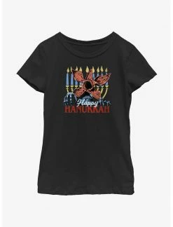 HER Stranger Things Demogorgon Happy Hanukkah Youth Girls T-Shirt