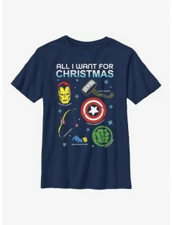 HER Marvel Avengers Christmas List Youth T-Shirt