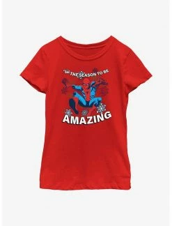 HER Marvel Holiday Spider-Man Youth Girls T-Shirt