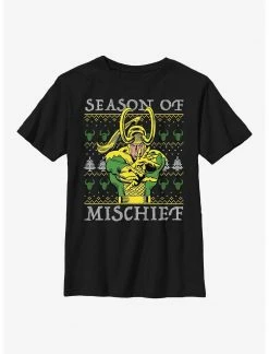HER Marvel Loki Mischief Season Ugly Christmas Youth T-Shirt