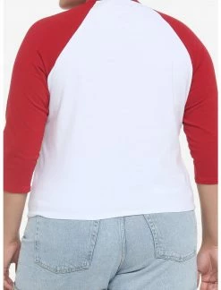 HUNIVERS Harry Potter Gryffindor Varsity Raglan Crop T-Shirt Plus Size -HER SHOP unnamed file 133