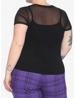 HUNIVERS Harry Potter Patronus Mesh Crop Twofer Top Plus Size -HER SHOP unnamed file 1341