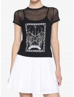 HUNIVERS Harry Potter Patronus Mesh Crop Twofer Top