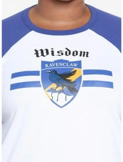 HUNIVERS Harry Potter Ravenclaw Varsity Crop Raglan T-Shirt Plus Size -HER SHOP unnamed file 137