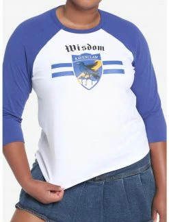 HUNIVERS Harry Potter Ravenclaw Varsity Crop Raglan T-Shirt Plus Size -HER SHOP unnamed file 138