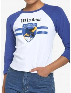 HUNIVERS Harry Potter Ravenclaw Varsity Crop Raglan T-Shirt