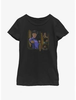 Marvel Black Panther: Wakanda Forever Character Panels Youth Girls T-Shirt