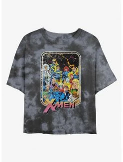 HER Marvel X-Men Distressed Vintage Womens Tie-Dye Crop T-Shirt
