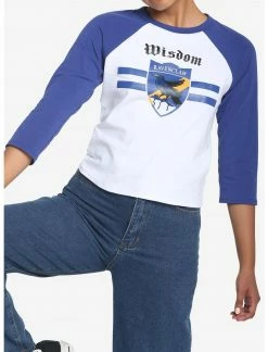 HUNIVERS Harry Potter Ravenclaw Varsity Crop Raglan T-Shirt -HER SHOP unnamed file 143