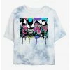 HER Marvel Venom Neon Drip Womens Tie-Dye Crop T-Shirt