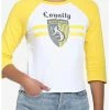 HUNIVERS Harry Potter Hufflepuff Varsity Crop Raglan T-Shirt