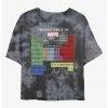 HER Marvel Periodic Table Womens Tie-Dye Crop T-Shirt