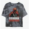 HER Marvel Deadpool No One Cares Womens Tie-Dye Crop T-Shirt