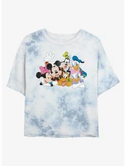 HER Disney Mickey Mouse And Friends Womens Tie-Dye Crop T-Shirt