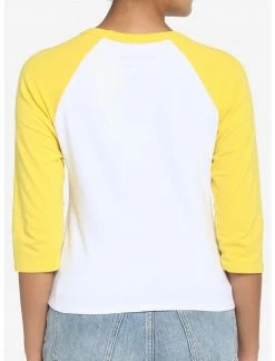 HUNIVERS Harry Potter Hufflepuff Varsity Crop Raglan T-Shirt -HER SHOP unnamed file 146