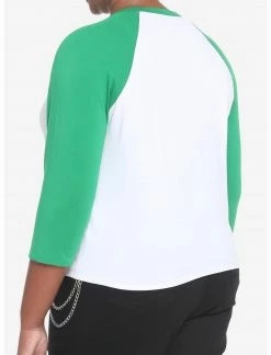 HUNIVERS Harry Potter Slytherin Varsity Crop Raglan T-Shirt Plus Size -HER SHOP unnamed file 156