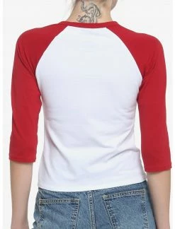 HUNIVERS Harry Potter Gryffindor Varsity Raglan Crop T-Shirt -HER SHOP unnamed file 161