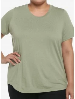 HUNIVERS Her Universe Olive Crewneck Favorite T-Shirt Plus Size