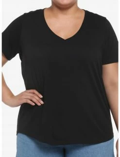HUNIVERS Her Universe Black V-Neck Favorite T-Shirt Plus Size