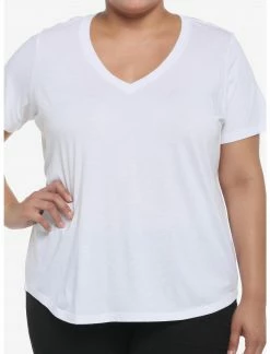 HUNIVERS Her Universe White V-Neck Favorite T-Shirt Plus Size