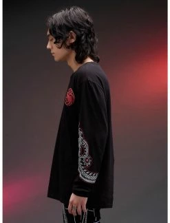OURUNVRS House Of The Dragon Targaryen Sigil Long-Sleeve T-Shirt -HER SHOP unnamed file 237