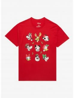 HUNIVERS Disney Mickey Mouse And Friends Holiday Grid Boyfriend Fit T-Shirt