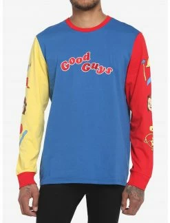 HER SHOP 11 OURUNVRS Chucky Good Guys Color-Block Long-Sleeve T-Shirt