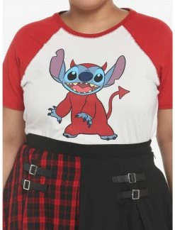 HUNIVERS Her Universe Disney Lilo & Stitch Devil Raglan Baby T-Shirt Plus Size