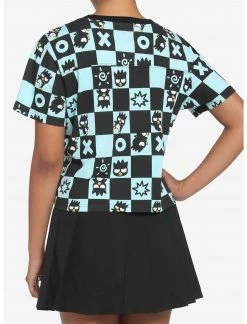 HUNIVERS Badtz-Maru Teal Checkered Crop T-Shirt -HER SHOP unnamed file 322