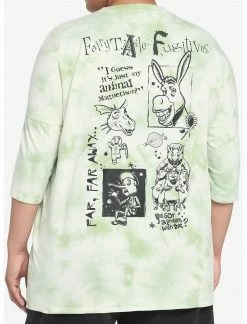 HUNIVERS Shrek Fairytale Fugitives Tie-Dye T-Shirt Plus Size