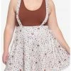 HUNIVERS Ivory Cottagecore Lace-Up Suspender Skirt Plus Size