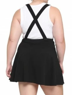 HUNIVERS Black & White Lace-Up Suspender Skirt Plus Size -HER SHOP unnamed file 369
