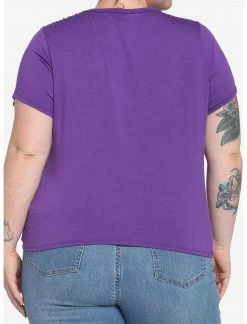 HUNIVERS Purple Tie-Front Top Plus Size -HER SHOP unnamed file 393