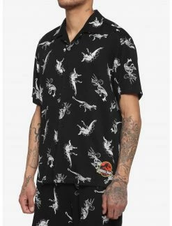 OURUNVRS Our Universe Jurassic World Dinosaur Resort Woven Button-Up