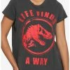 HUNIVERS Her Universe Jurassic World Life Finds A Way Boyfriend Fit T-Shirt