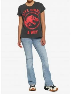 HUNIVERS Her Universe Jurassic World Life Finds A Way Boyfriend Fit T-Shirt -HER SHOP unnamed file 417