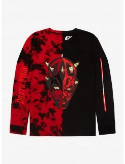 OURUNVRS Our Universe Star Wars Darth Maul Split Red Wash Long-Sleeve T-Shirt
