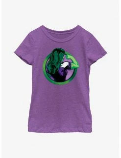 HER Marvel She-Hulk Arm Flex Badge Youth Girls T-Shirt