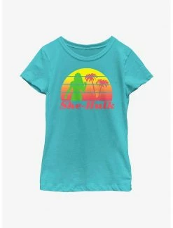 HER Marvel She-Hulk Retro Sunset Youth Girls T-Shirt