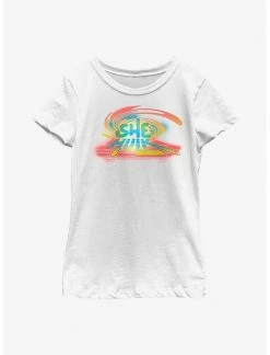 HER Marvel She-Hulk Spray Paint Logo Youth Girls T-Shirt