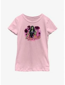 HER Marvel She-Hulk Palm Trees Youth Girls T-Shirt