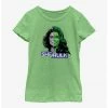 HER Marvel She-Hulk Face Split Youth Girls T-Shirt