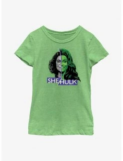 HER Marvel She-Hulk Face Split Youth Girls T-Shirt