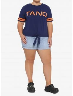 HUNIVERS Her Universe Star Wars Ahsoka Tano Varsity Stripe Tie-Front T-Shirt Plus Size Her Universe Exclusive -HER SHOP unnamed file 542