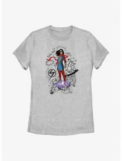 Marvel Ms. Marvel Hero Scribbles Womens T-Shirt