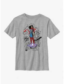 Marvel Ms. Marvel Hero Scribbles Youth T-Shirt