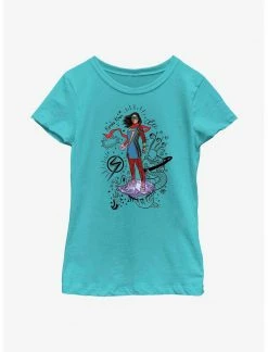 Marvel Ms. Marvel Hero Scribbles Youth Girls T-Shirt